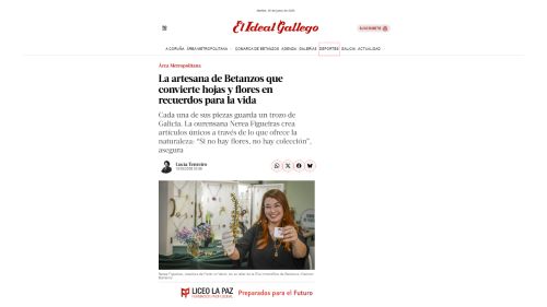 La artesana de Betanzos que convierte hojas y flores en recuerdos para la vida